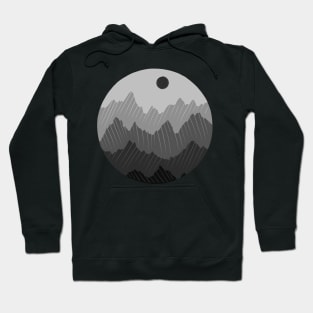 Monochromatic Grey Mountain Range in a Circle Hoodie